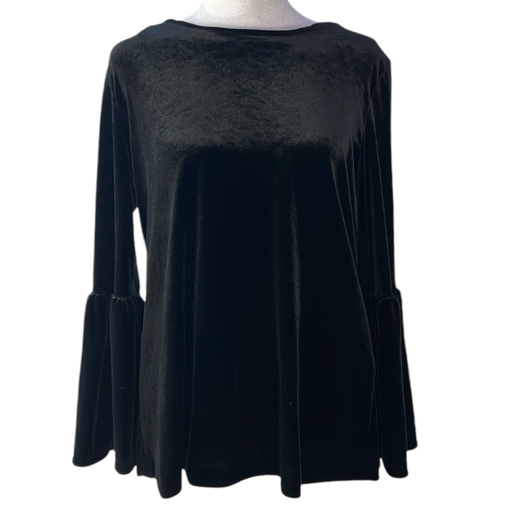 Calvin Klein Velvet Bell Sleeve Top Size Small Holiday New‎ Years